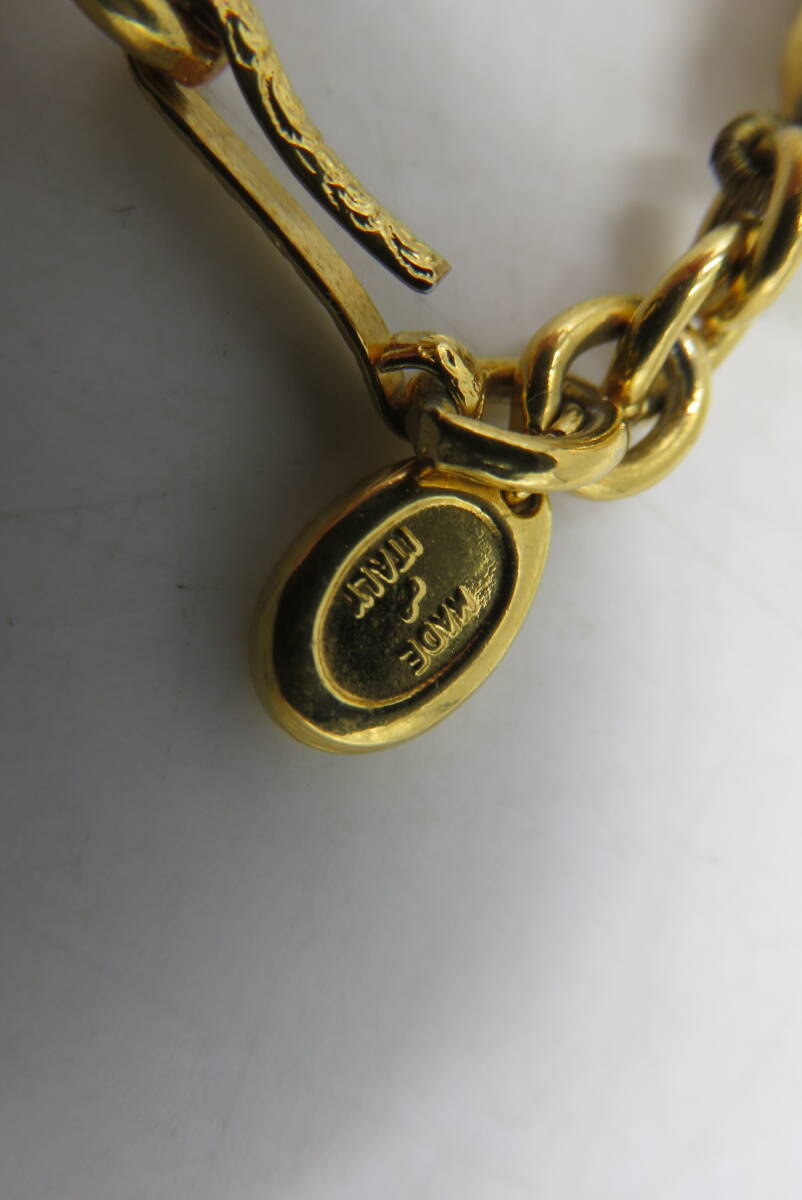 1 jpy ~ beautiful goods CELINE Vintage Celine crystal Gold necklace antique gorgeous gorgeous 