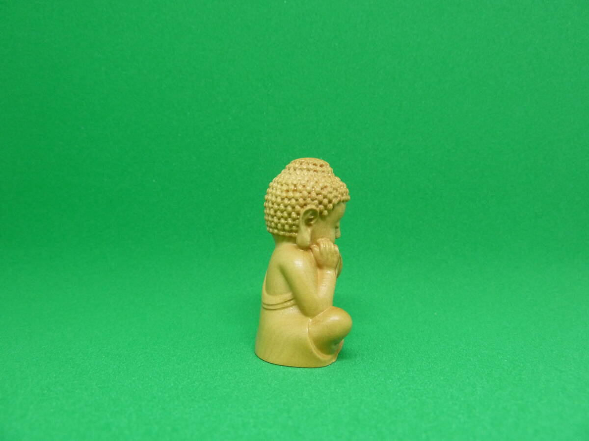 458060316 Buxus microphylla material tree carving Buddhist image * handicraft ( new goods * unused )
