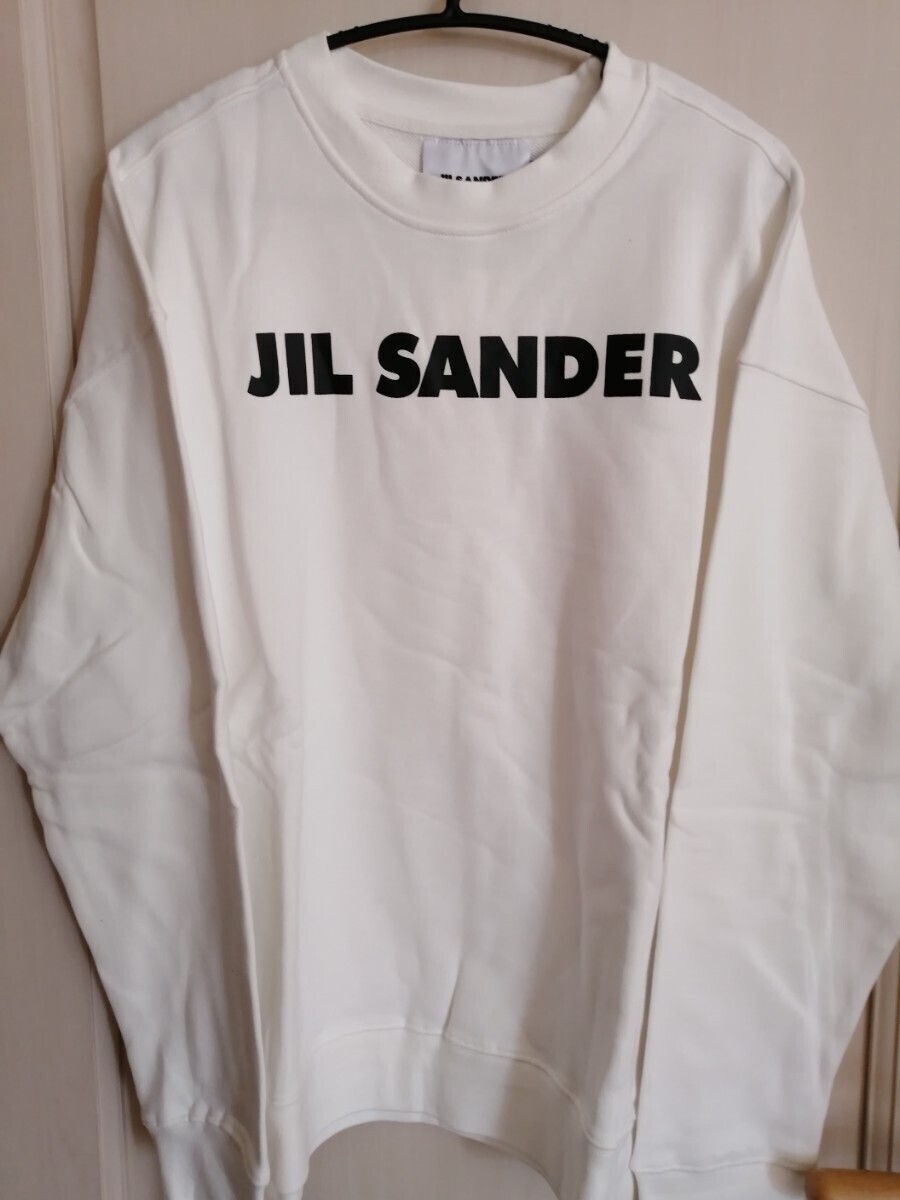 ★☆新品未使用★☆JIL SANDER＋ジルサンダープラス フロントロゴ長袖シャツ ロンT　White 白　 Lサイズ　 男女兼用 オーバーサイズ_画像1