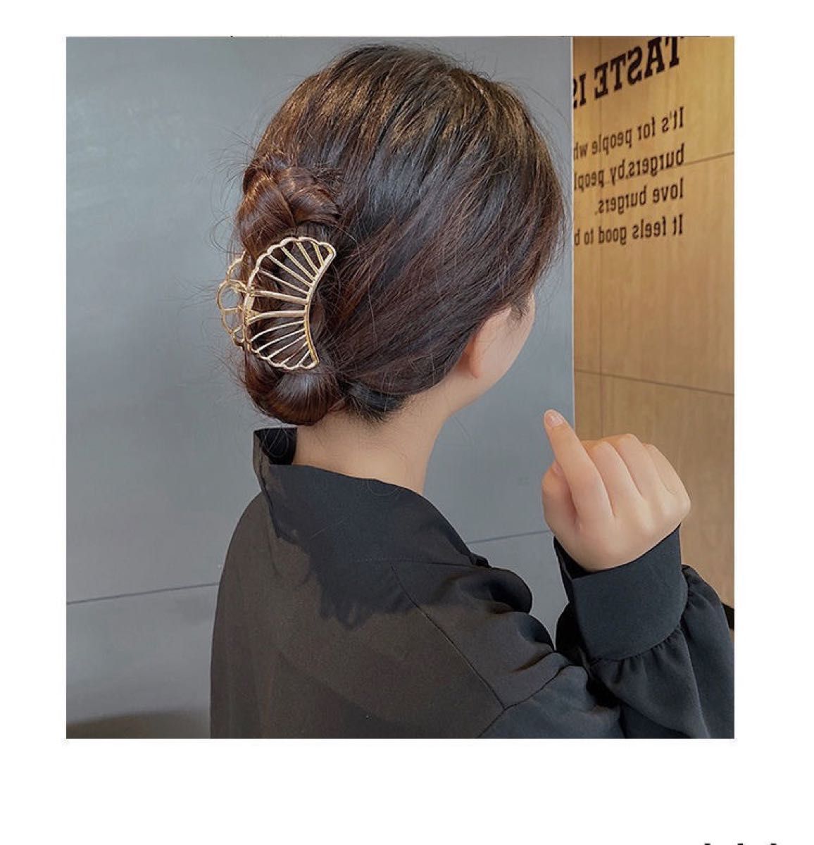 バンスクリップ ヘアアクセサリー 髪留め ゴールド ヘアクリップ 韓国 ヘアピン 可愛い 髪飾り