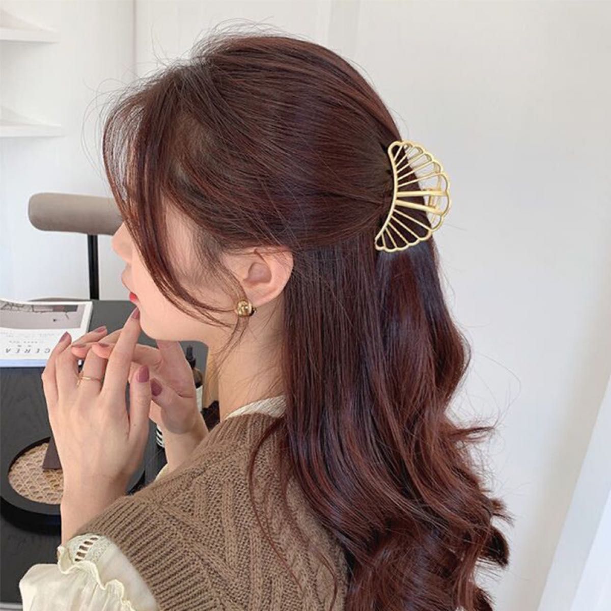 バンスクリップ ヘアアクセサリー 髪留め ゴールド ヘアクリップ 韓国 ヘアピン 可愛い 髪飾り