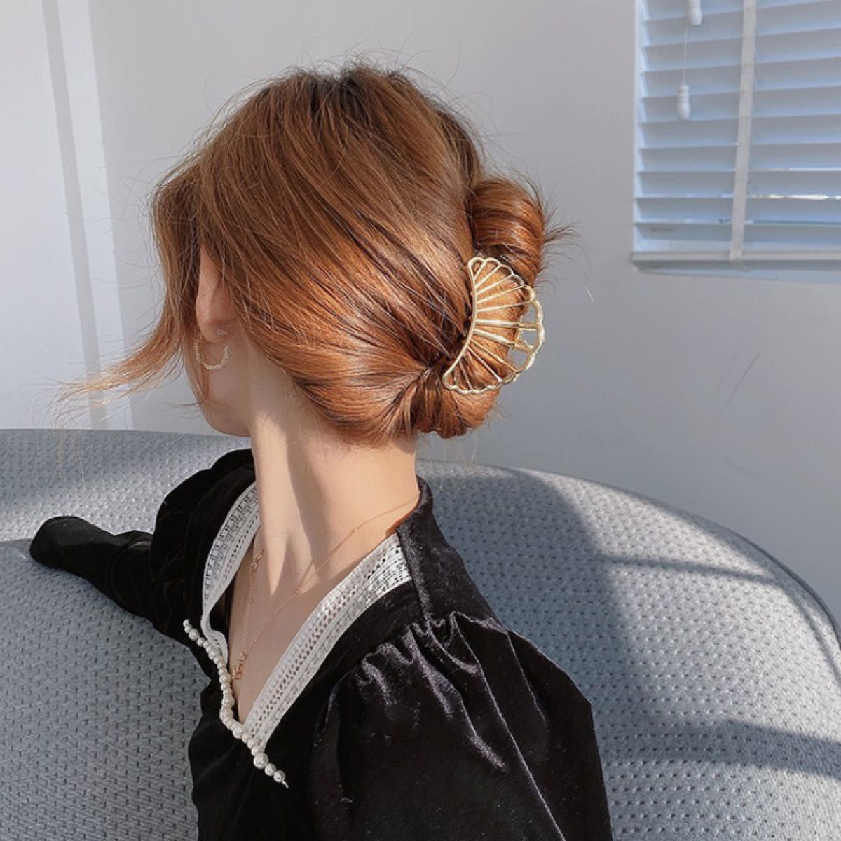 バンスクリップ ヘアアクセサリー 髪留め ゴールド ヘアクリップ 韓国 ヘアピン 可愛い 髪飾り