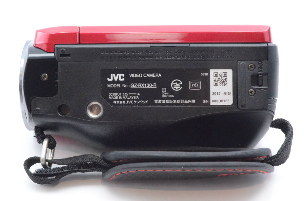 【美品】JVC KENWOOD JVC ビデオカメラ 防水5m防塵仕様 内蔵メモリー64GB レッド GZ-RX130-R 元箱・説明書付きの画像6