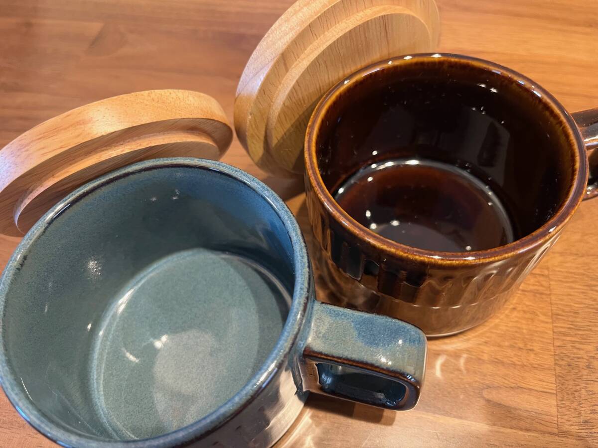 icocoti sango ペア 蓋つきマグカップ アンティーク調 未使用 icocoti sango ペア 蓋つきマグカップ アンティーク調 未使用