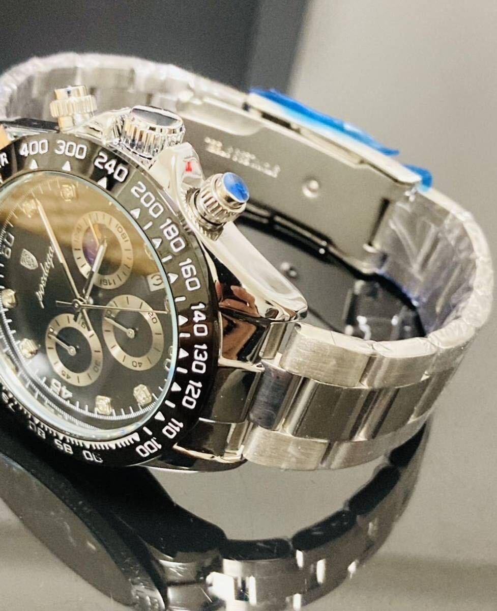 ゴールデンウィークセール　メンズ腕時計　クロノグラフ アナログ腕時計　ストップウォッチ　防水腕時計　 ジルコニア　ステンレス1297人気_画像4