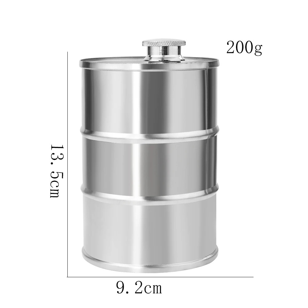 シルバー ドラム缶型 オイル缶 スキットル ガソリン携行缶 ステンレス SUS304 アウトドア アルコールの画像8