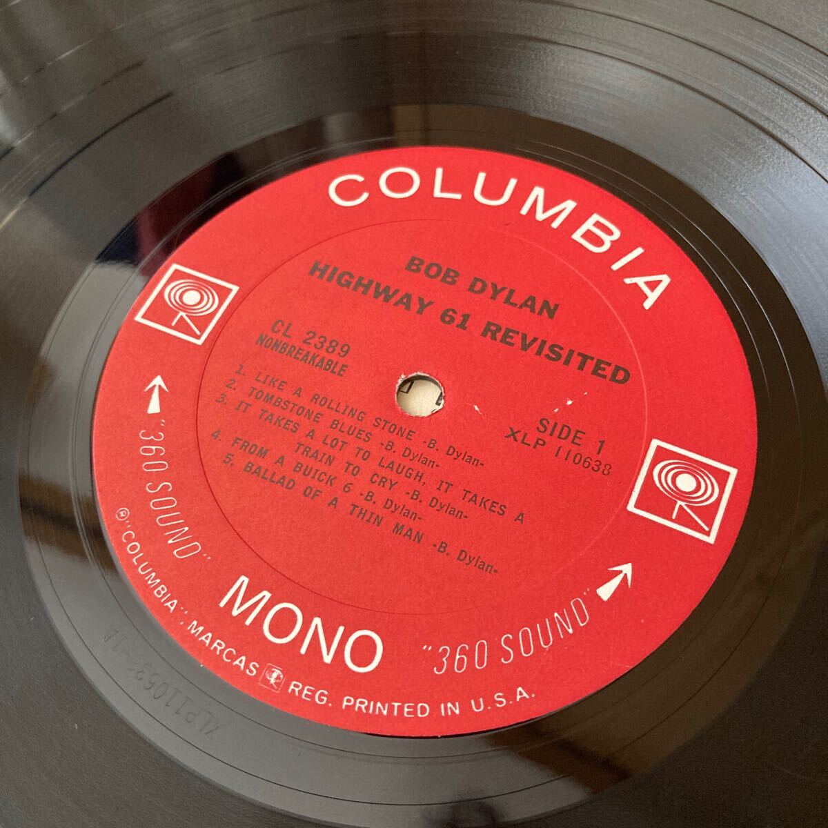 Bob Dylan　追憶のハイウェイ61　米国オリジナルモノラル盤　Highway 61 Revisited 　ボブディラン　両マト1A_画像7