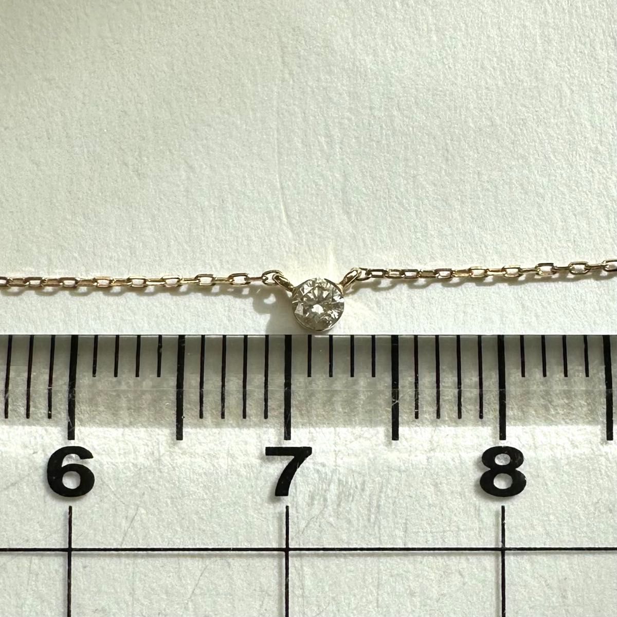 ココシュニック　K10YG  一粒　ダイヤモンド　ネックレス　0.05ct  刻印　COCOSHNIK スクウェア　