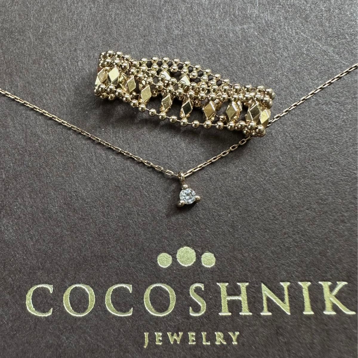 ココシュニック K10YG ダイヤモンド ネックレス 一粒 0 03ct ココシュニック K10YG ダイヤモンド ネックレス 一粒 0 03ct