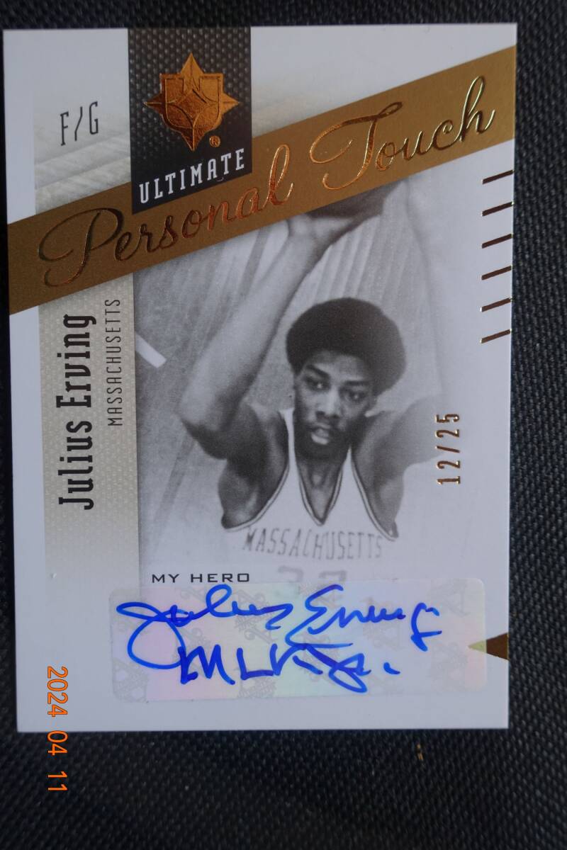 Julius Erving 2010 Ultimate Collection Personal Touch My Hero Autographs #12/25の画像1