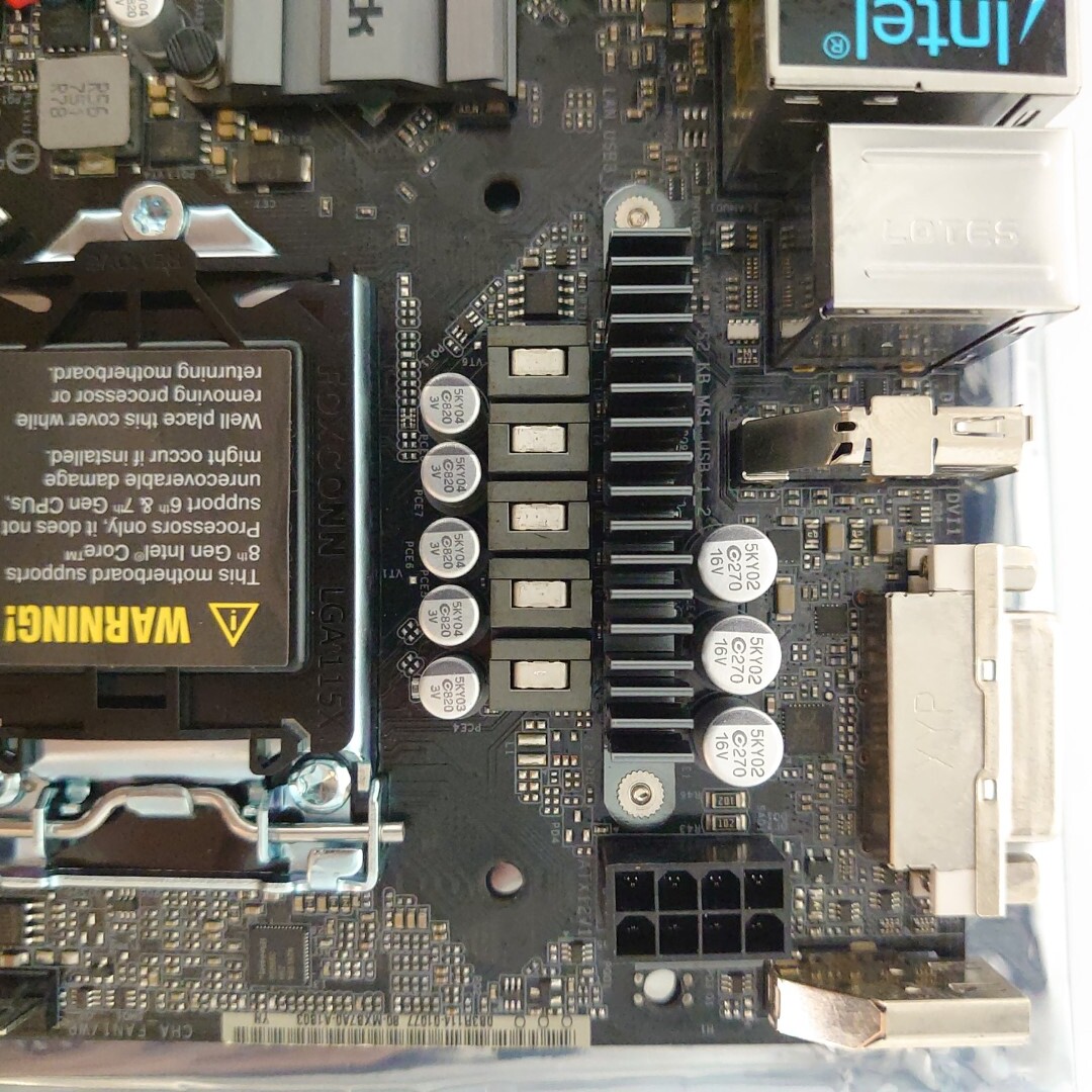 4A508D【動作保証付】ASRock H310M-ITX/ac LGA1151 IOパネル INTEL GIGABIT ELNA Audioの画像7