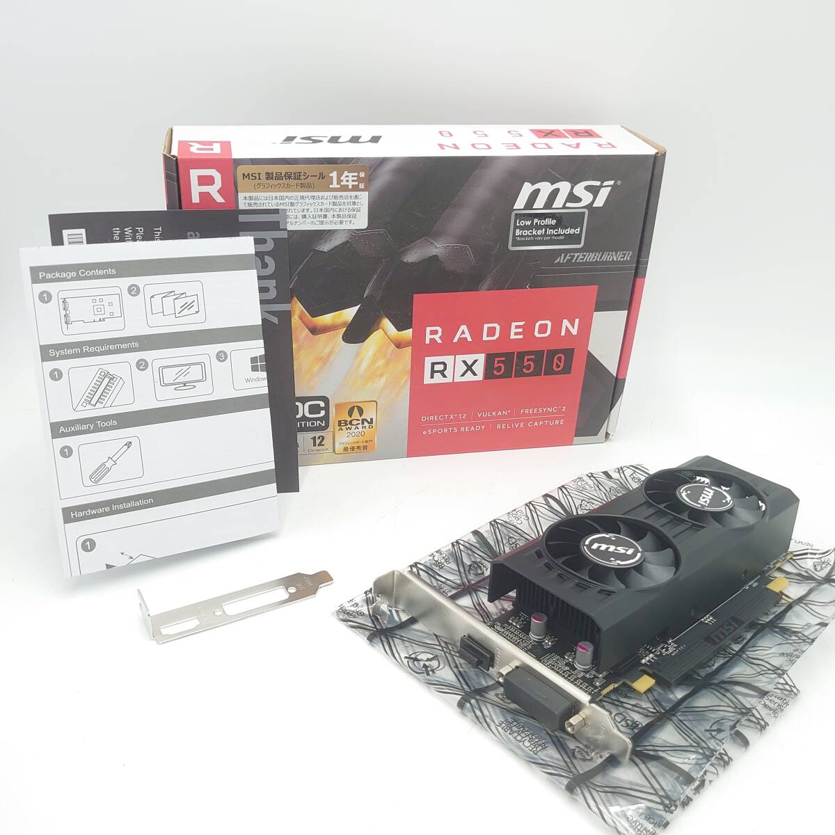 4A472D[ гарантия работы есть ]MSI Radeon RX 550 AERO ITX 4G JOC оригинальная коробка иметь графика память 4GB