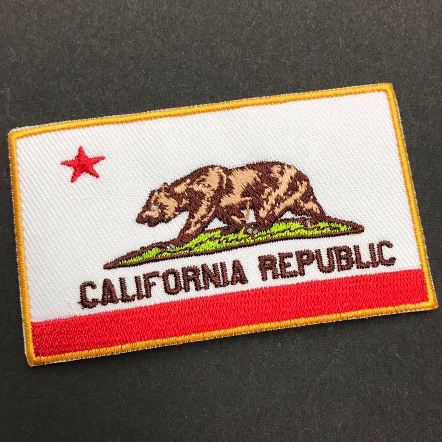 カリフォルニア州旗 CALIFORNIA REPUBLIC 熱圧着 アイロンワッペン 8cm幅 - パッチ US 世田谷ベース - 定形郵便送料無料 sonntagpatchesの画像2