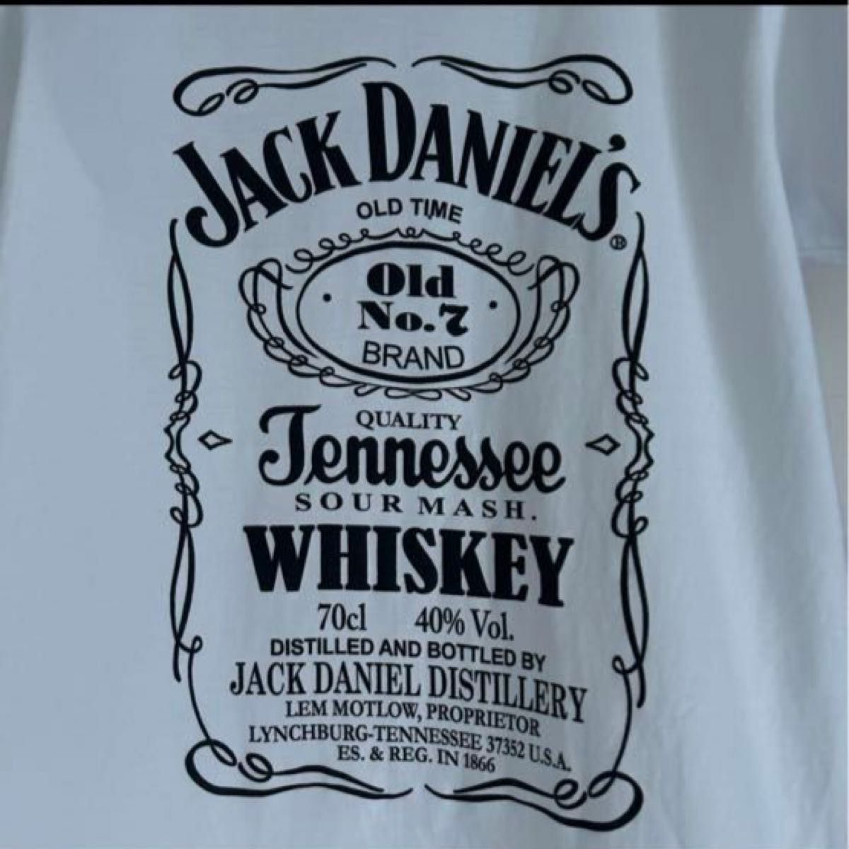 JACK DANIELS ジャックダニエル Tシャツ ホワイト ブラックロゴ 半袖Tシャツ ウィスキー
