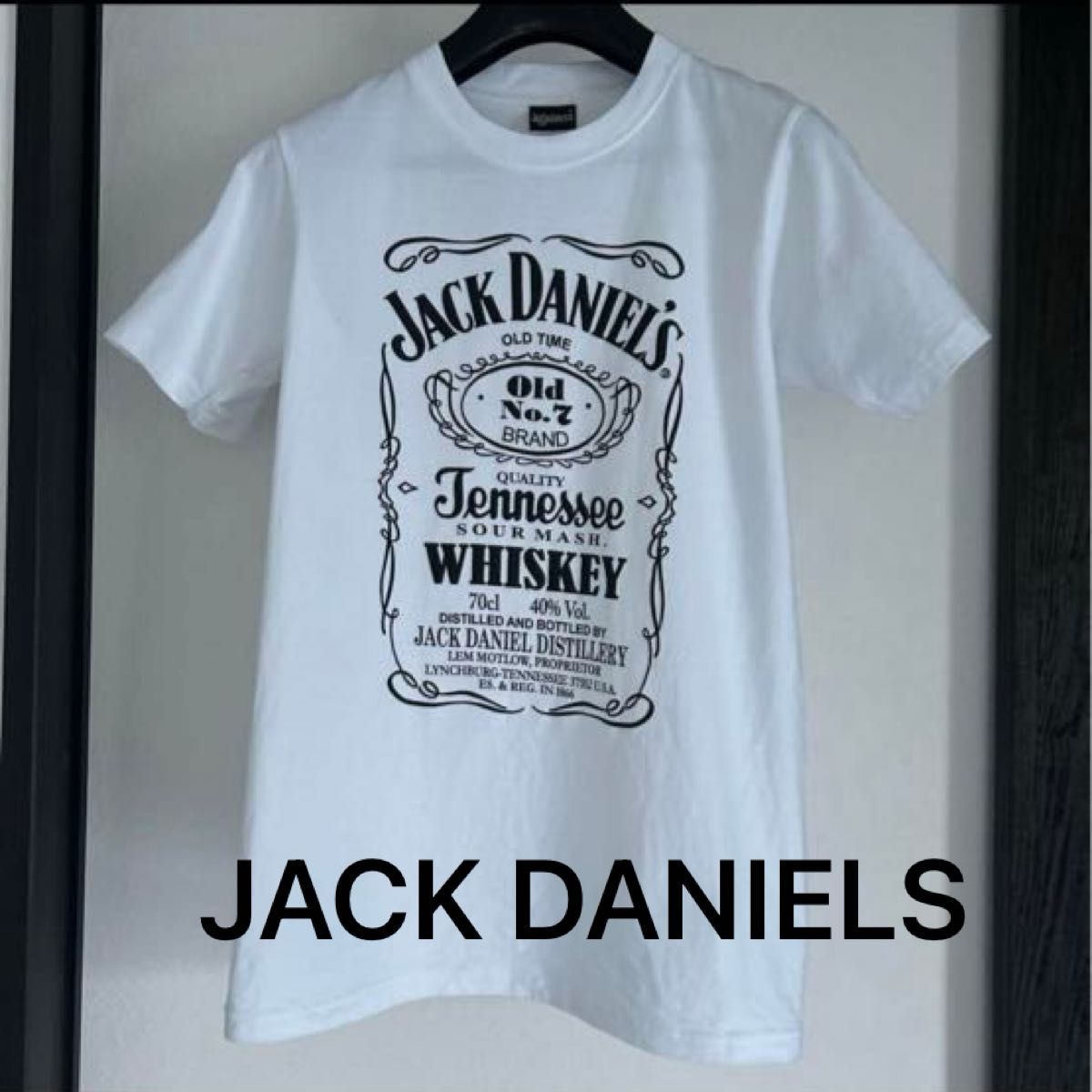JACK DANIELS ジャックダニエル Tシャツ ホワイト ブラックロゴ 半袖Tシャツ ウィスキー