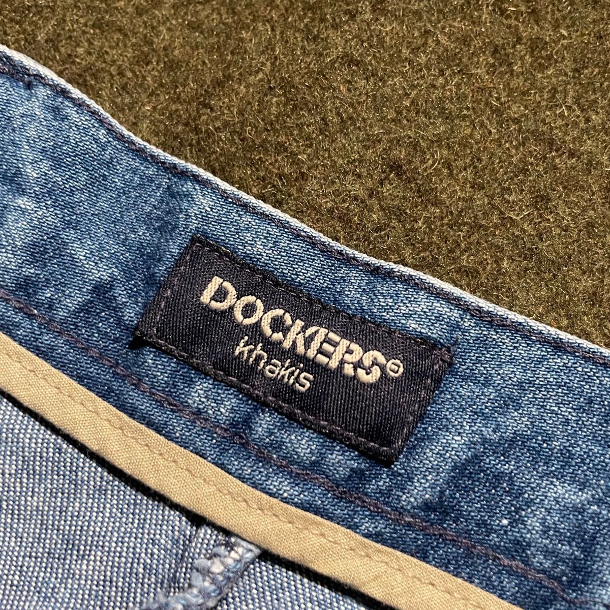 90s DOCKERS 2タックワイドデニムパンツ　36/30 ブルー