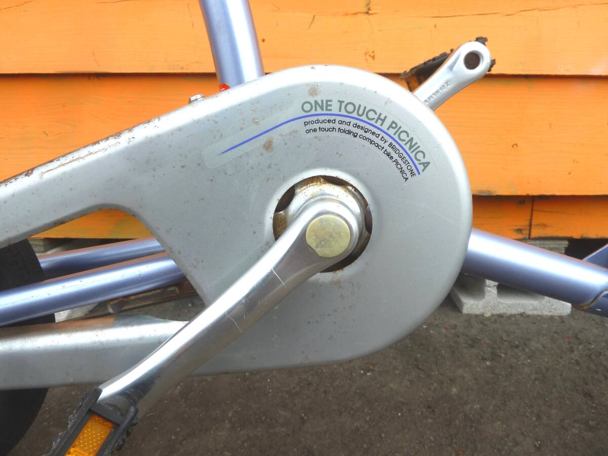 【よろづ屋】札幌ドーム周辺引取り限定：レア ブリヂストン折り畳み自転車 PICNICA OPC-14 14インチ ワンタッチピクニカ レトロの画像5