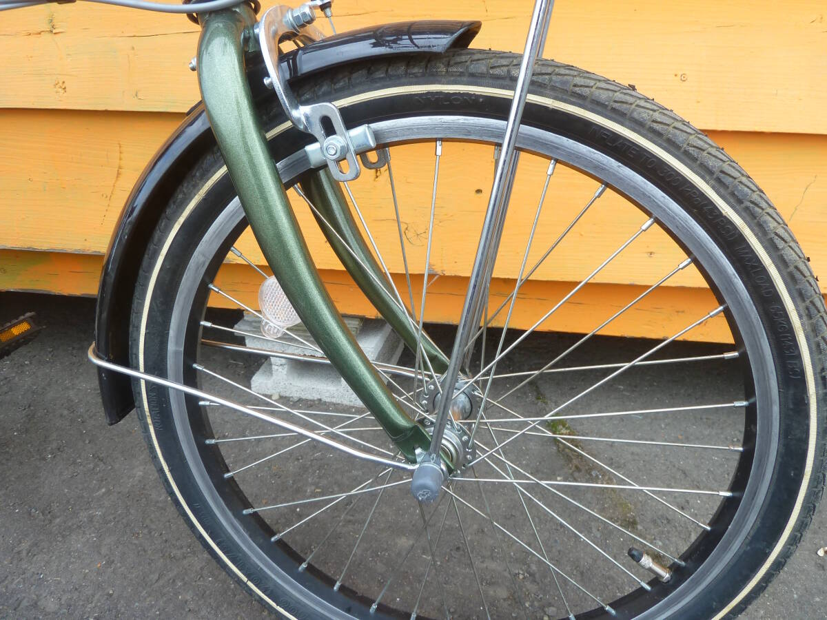 【よろづ屋】札幌ドーム周辺引取り限定：オオトモ 20インチ 6段変速 折りたたみ自転車 ARUN グリーン フォールディングバイク 折り畳みの画像4