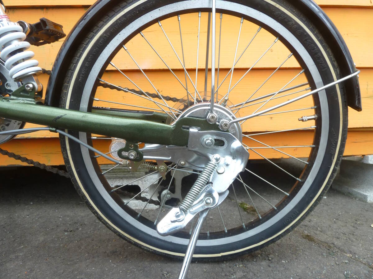 【よろづ屋】札幌ドーム周辺引取り限定：オオトモ 20インチ 6段変速 折りたたみ自転車 ARUN グリーン フォールディングバイク 折り畳みの画像9
