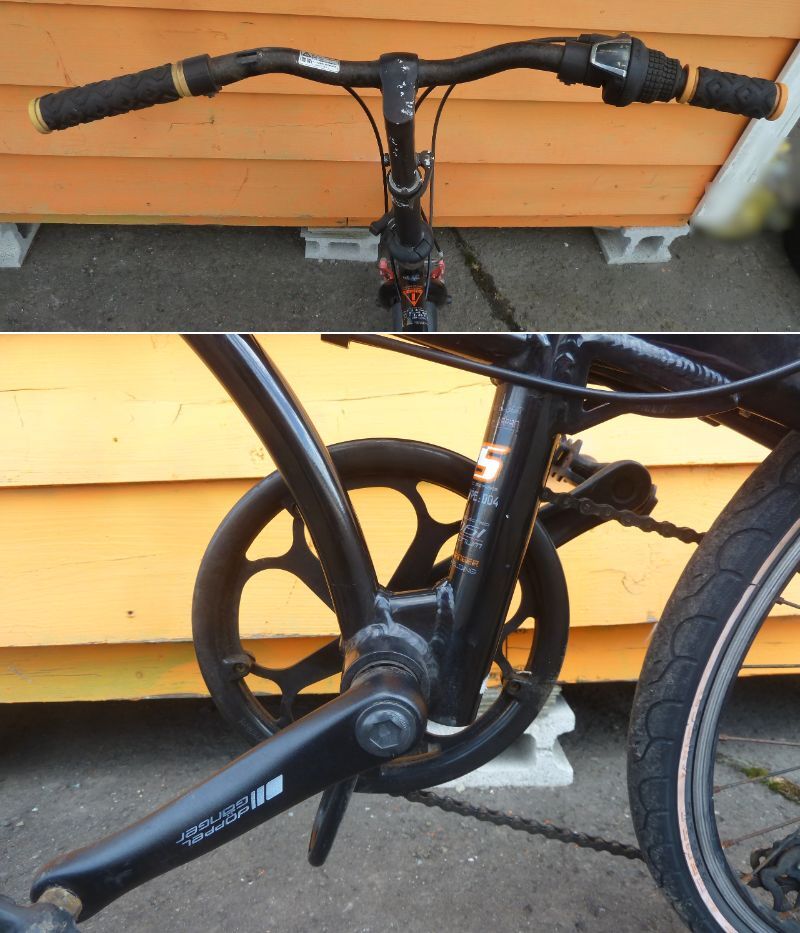 【よろづ屋】札幌ドーム周辺引取り限定：ドッペルギャンガー DOPPELGANGER 202blackMax 20インチ 7段変速 折りたたみ自転車 ブラックの画像9
