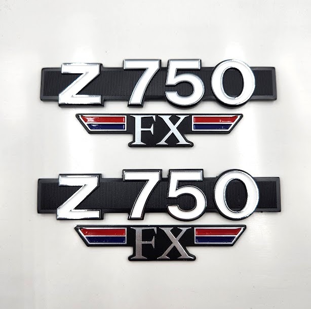 Z750 FX 新品 サイドカバー シルバーエンブレム セット 検/Z550FX GPZ χ Z400GP Z1 Z2 MK2 Z1R XJ XJR CBX GS ヨシムラ BEET 当時物 旧車の画像1