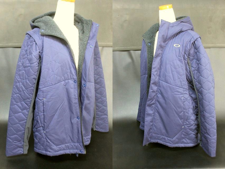 OAKLEY オークリー メンズ 2wayスリーブ 中綿ジャケット パデッドベスト 裏ボア FOA402870/UNEVEN PUFF JACKET 3.0 ネイビー サイズXL★_画像6