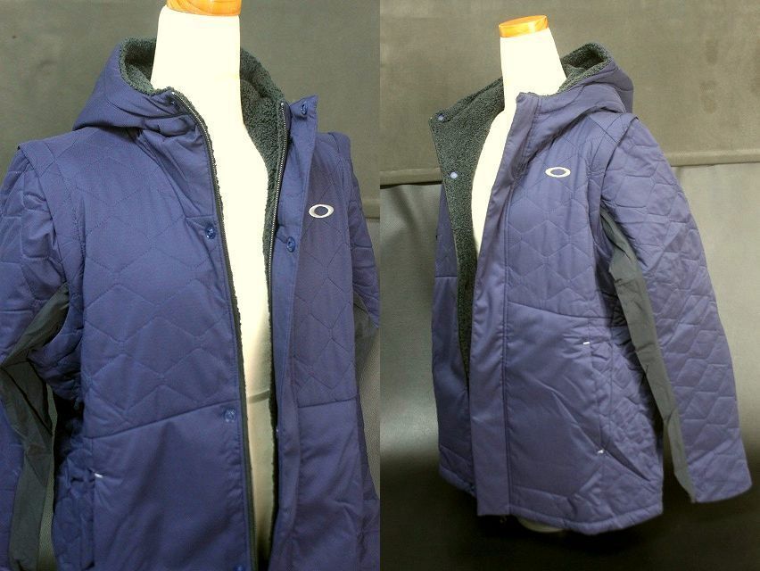 OAKLEY オークリー メンズ 2wayスリーブ 中綿ジャケット パデッドベスト 裏ボア FOA402870/UNEVEN PUFF JACKET 3.0 ネイビー サイズXL★_画像9