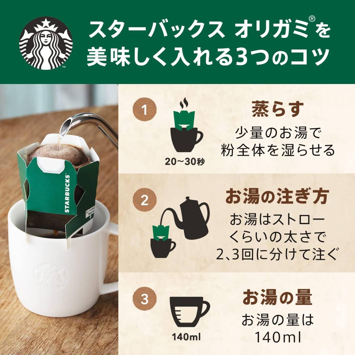 スターバックス オリガミ パーソナルドリップコーヒー カフェ ベロナ 5袋×2箱【 レギュラー コーヒー 】の画像5