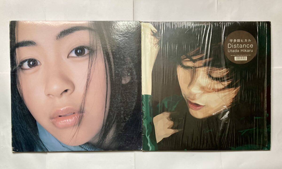 当時もの 1999年 初回オリジナル盤　宇多田ヒカル Hikaru Utada / First Love Distance 2枚セット ファースト・ラヴ LP レコード J-Pop_画像1