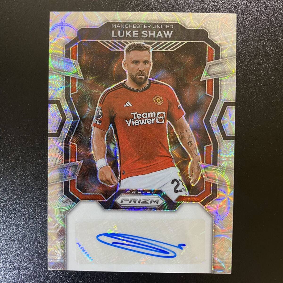 2023-24 Panini Prizm EPL Silver Choice Luke Shaw Auto Manchester United 直筆サインカード ルーク・ショーの画像1