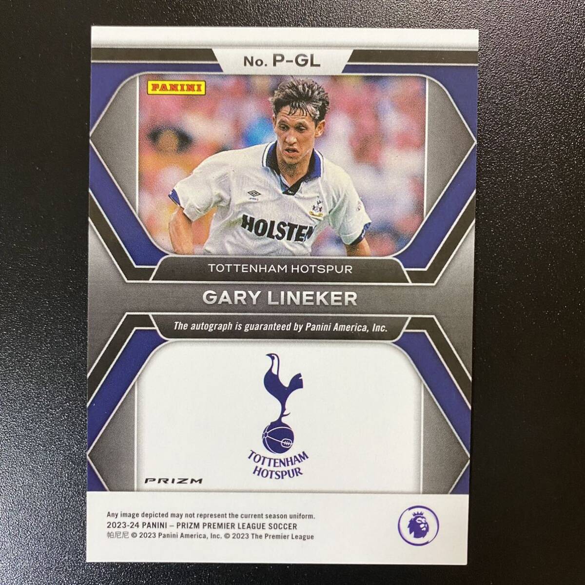 2023-24 Panini Prizm EPL Silver Choice Gary Lineker Penmanship Auto Tottenham Hotspur 直筆サインカード ゲーリー・リネカーの画像2