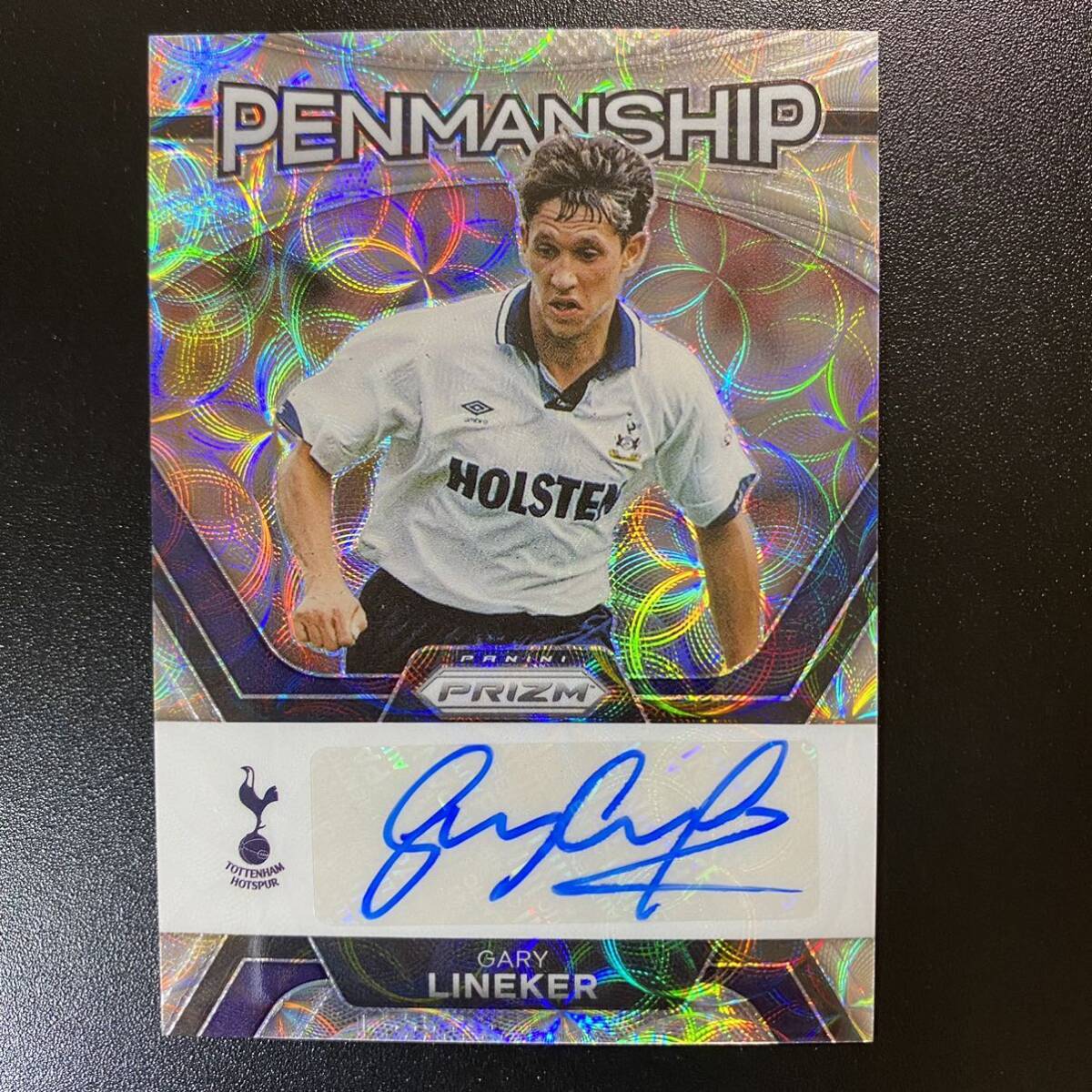 2023-24 Panini Prizm EPL Silver Choice Gary Lineker Penmanship Auto Tottenham Hotspur 直筆サインカード ゲーリー・リネカーの画像1