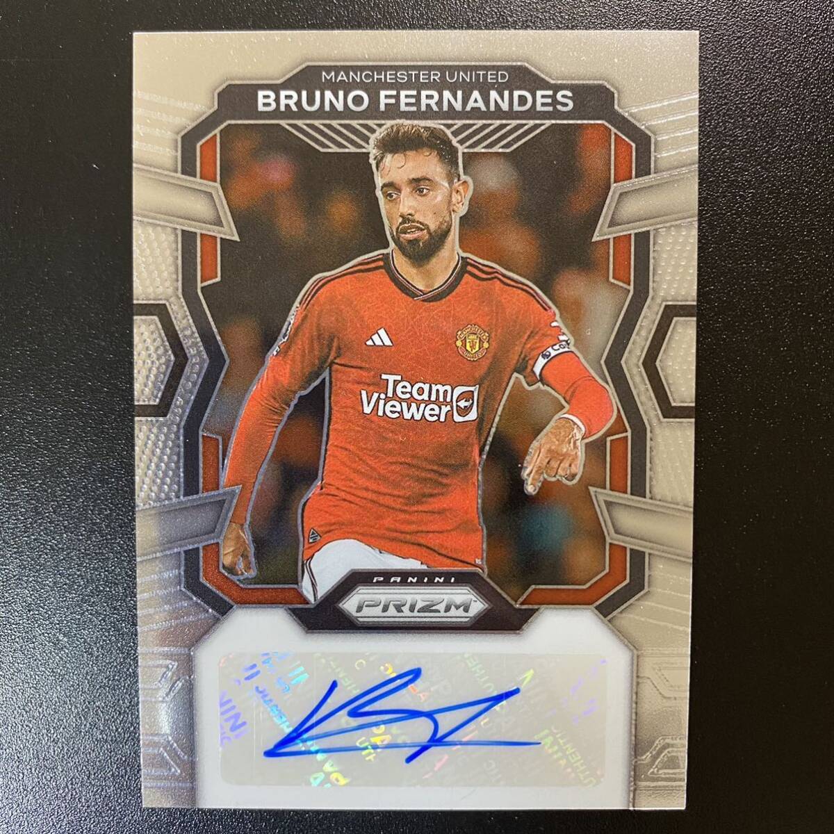 2023-24 Panini Prizm EPL Bruno Fernandes Auto Manchester United 直筆サインカード ブルーノ・フェルナンデスの画像1