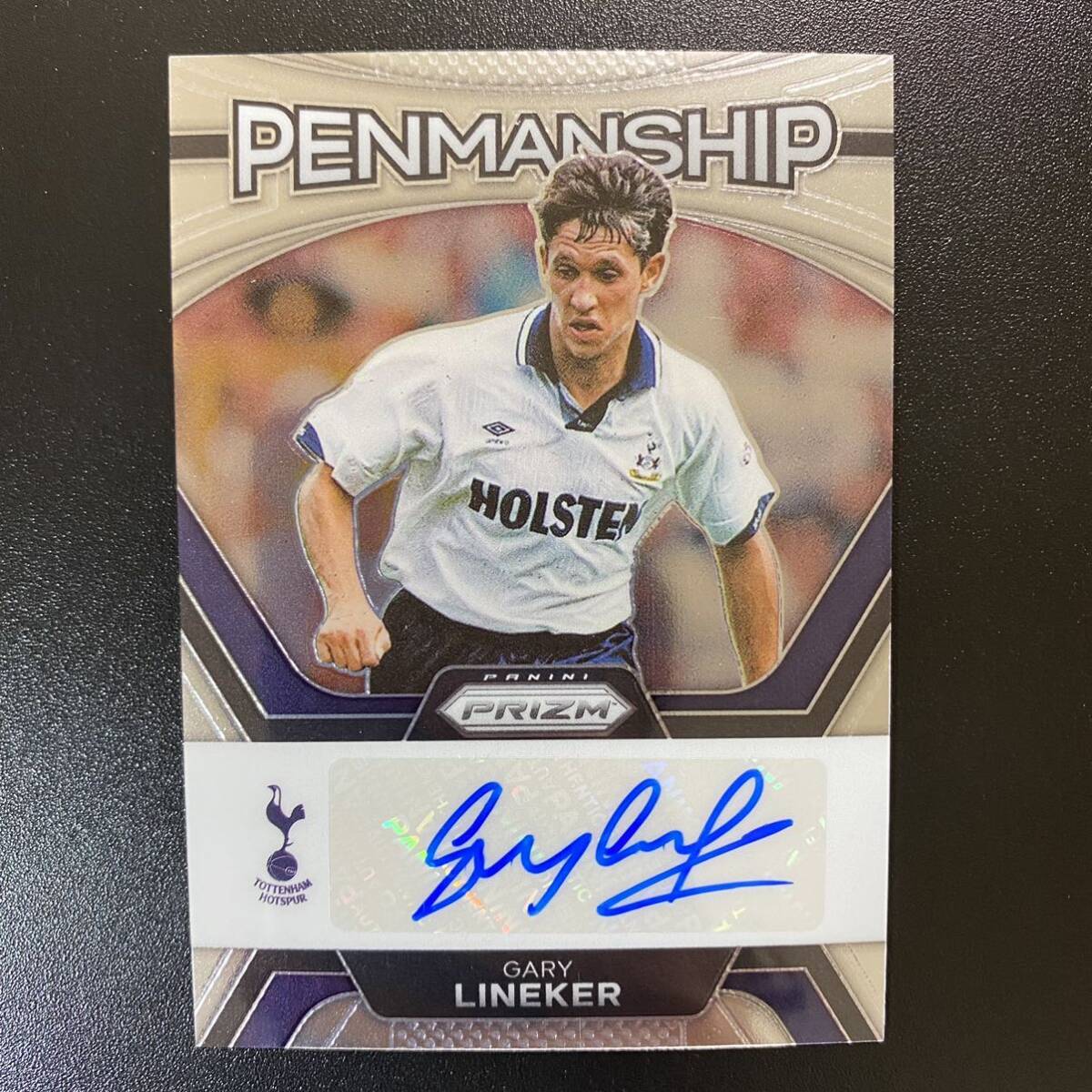 2023-24 Panini Prizm EPL Gary Lineker Penmanship Auto Tottenham Hotspur 直筆サインカード ゲーリー・リネカーの画像1