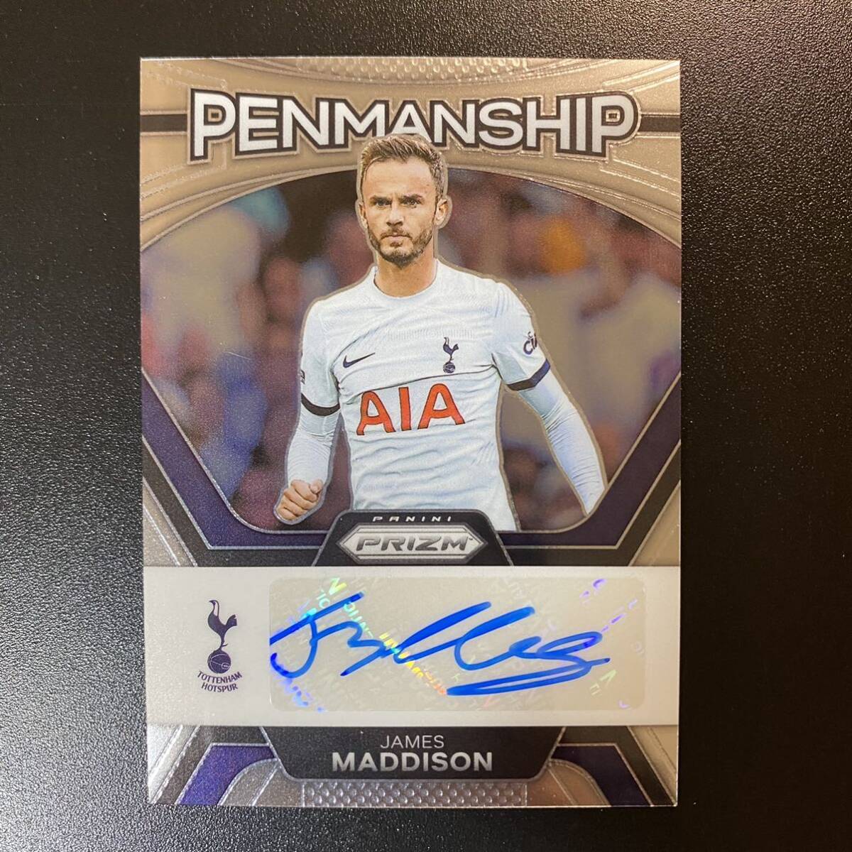 2023-24 Panini Prizm EPL James Maddison Penmanship Auto Tottenham Hotspur 直筆サインカード ジェームズ・マディソンの画像1