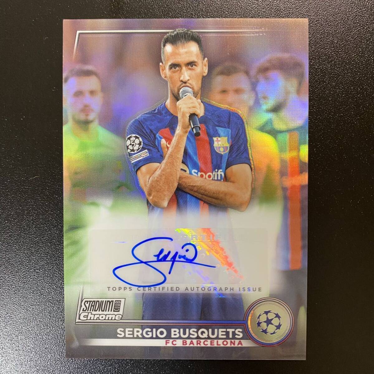 2022-23 Topps Stadium Club Chrome UEFA Sergio Busquets Auto Barcelona 直筆サインカード セルヒオ・ブスケツ_画像1