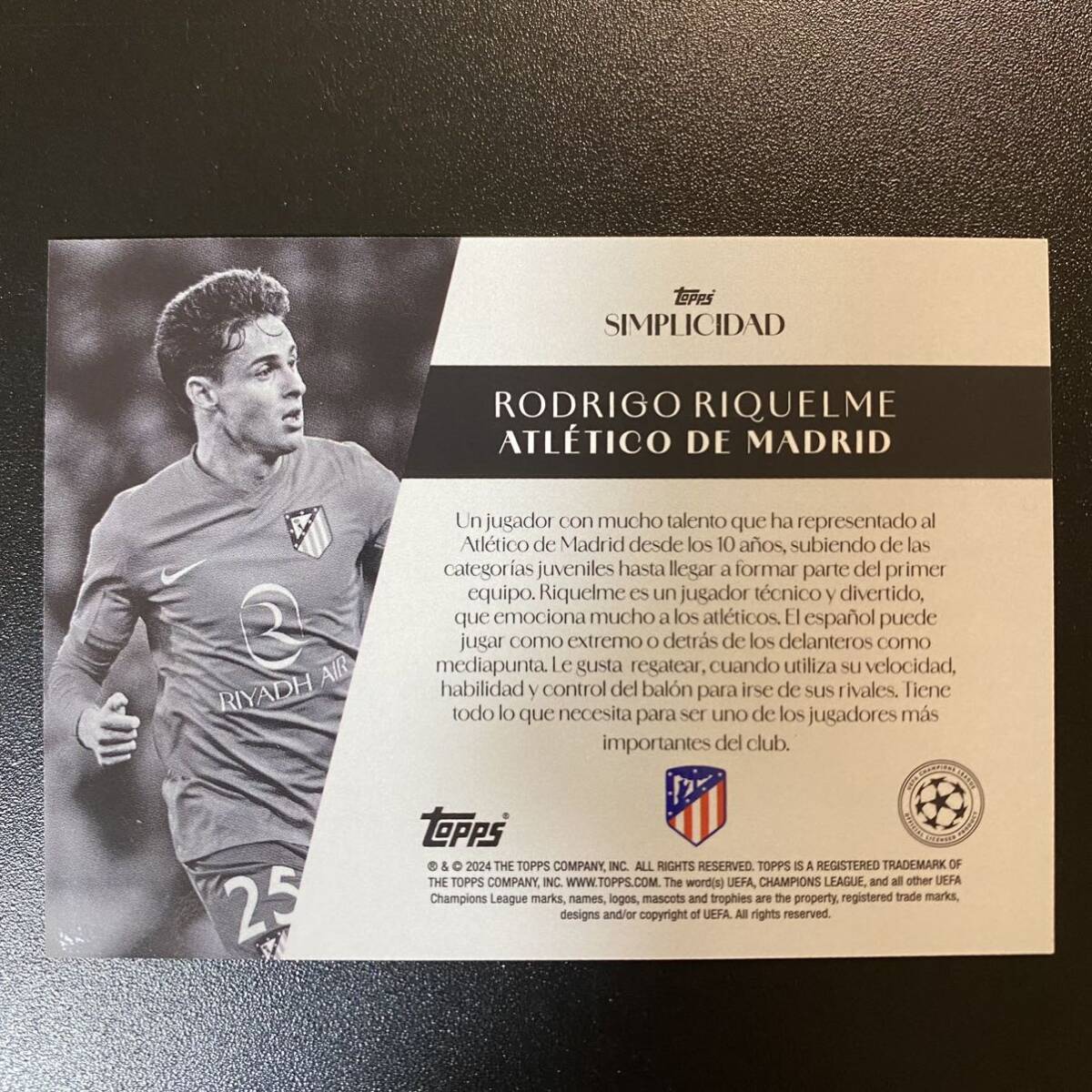 Rodrigo Riquelme Auto /99 2023-24 Topps Simplicidad UEFA Club Atletico de Madrid 直筆サインカード ロドリゴ・リケルメの画像2