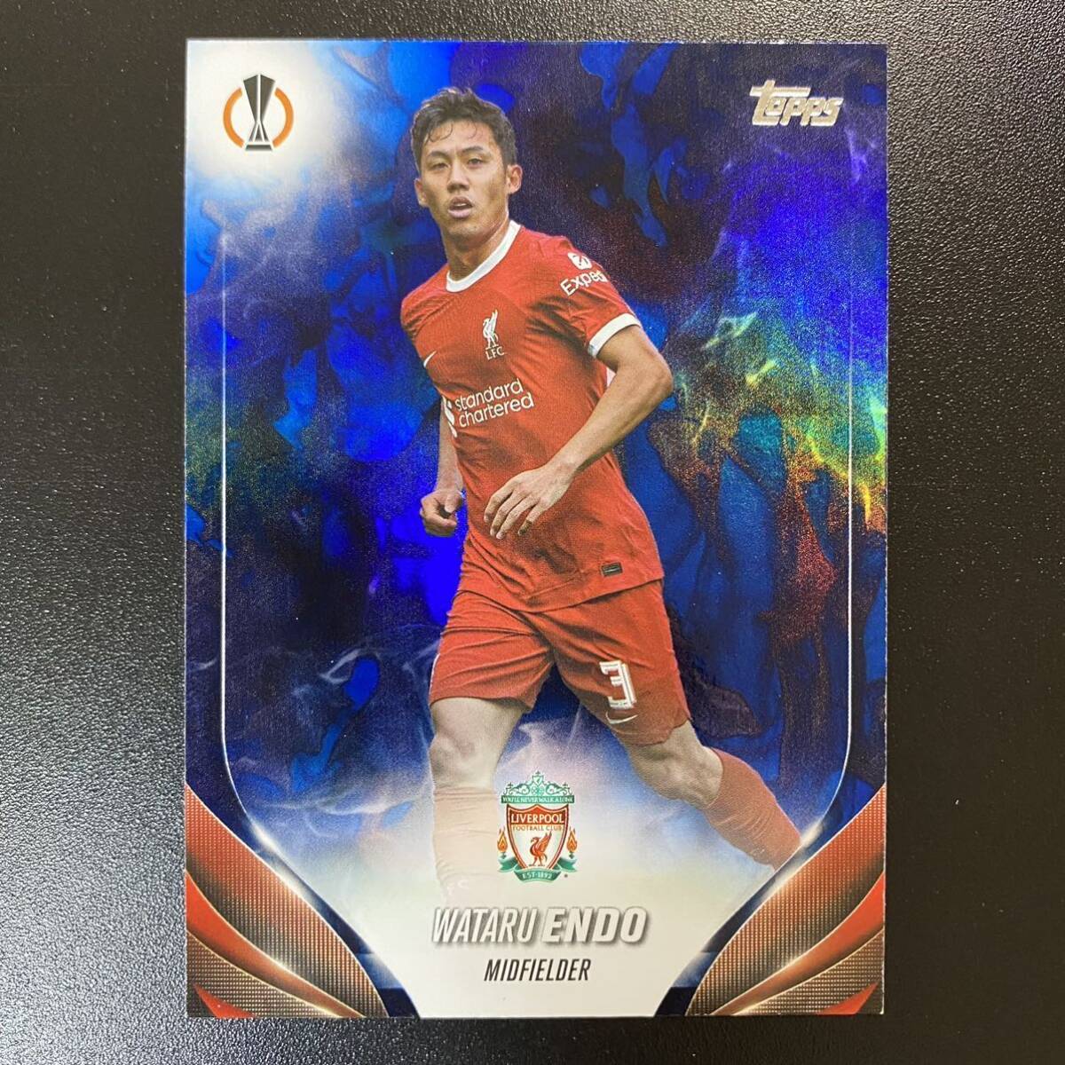 Wataru Endo /125 Blue Inferno Parallel 2023-24 Topps UEFA Club Competition Liverpool 遠藤航の画像1