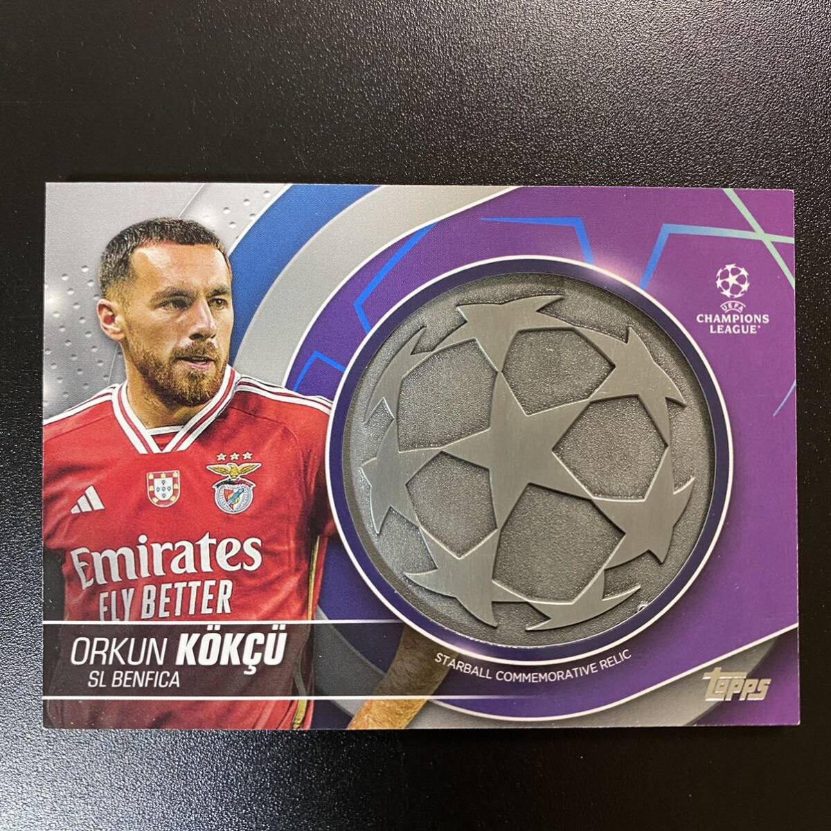 2023-24 Topps UEFA Orkun Kokcu Patch Starball Commemorative Relics Sociedad オルクン・コクチュの画像1