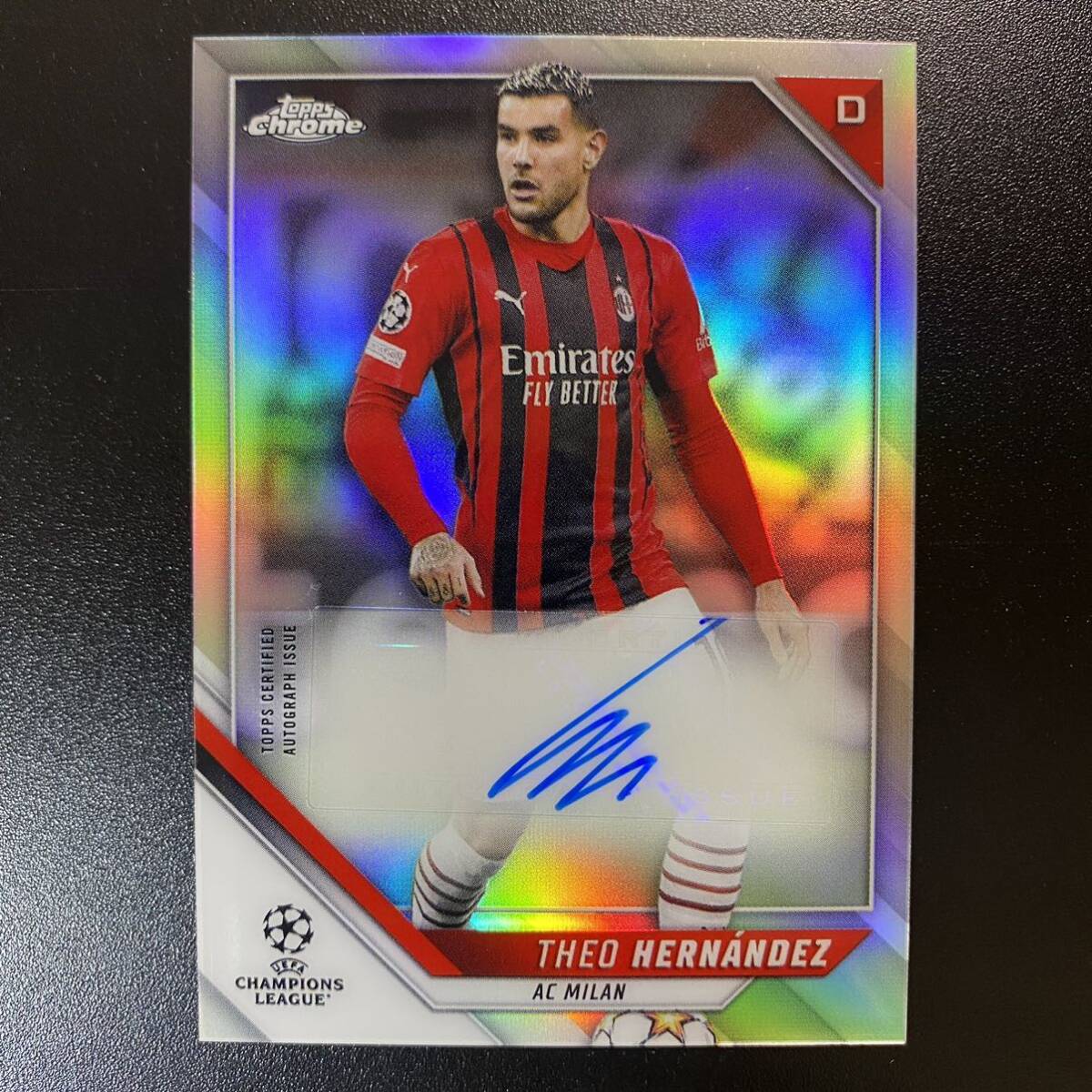 2021-22 Topps Chrome UEFA Theo Hernandez AC Milan 直筆サインカード テオ・エルナンデスの画像1