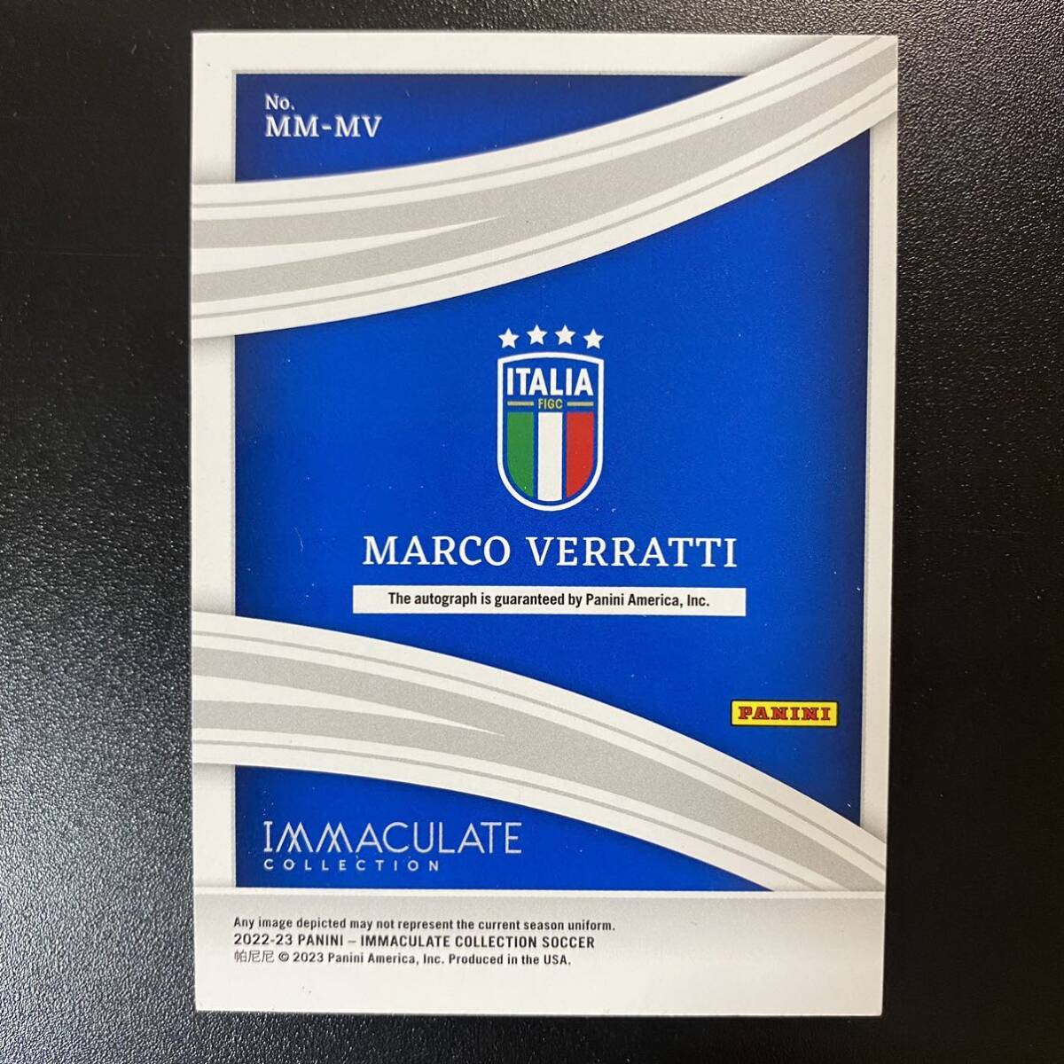2022-23 Panini Immaculate Modern Marks Italy Marco Verratti Auto /43 直筆サインカード マルコ・ヴェッラッティの画像2