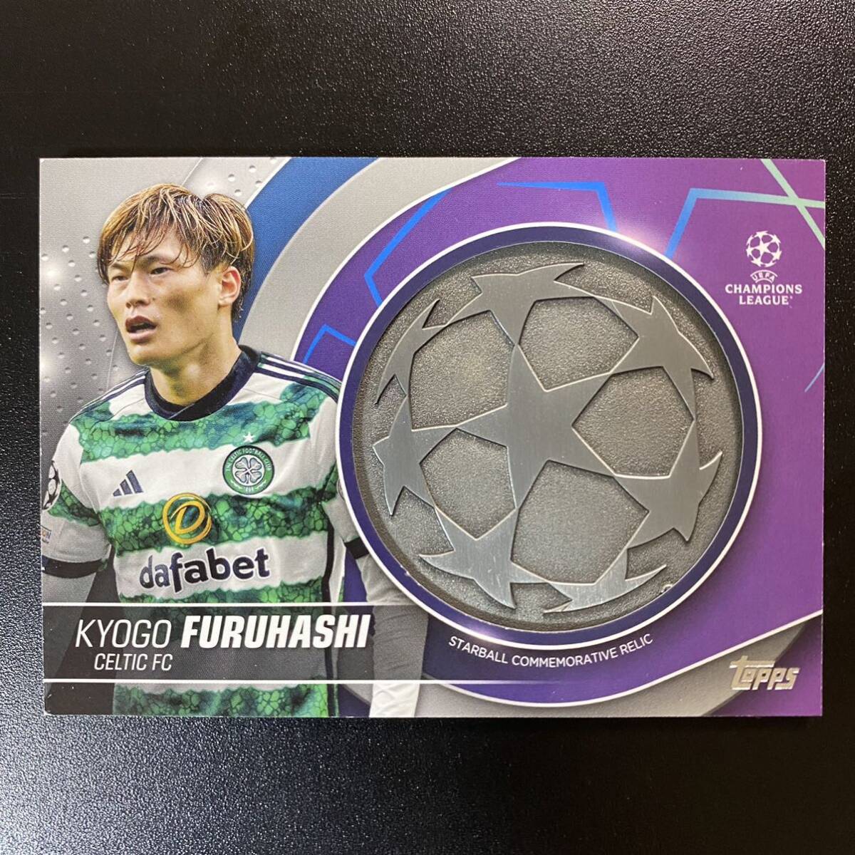 2023-24 Topps UEFA Kyogo Furuhashi Patch Starball Commemorative Relics Celtic 古橋亨梧の画像1