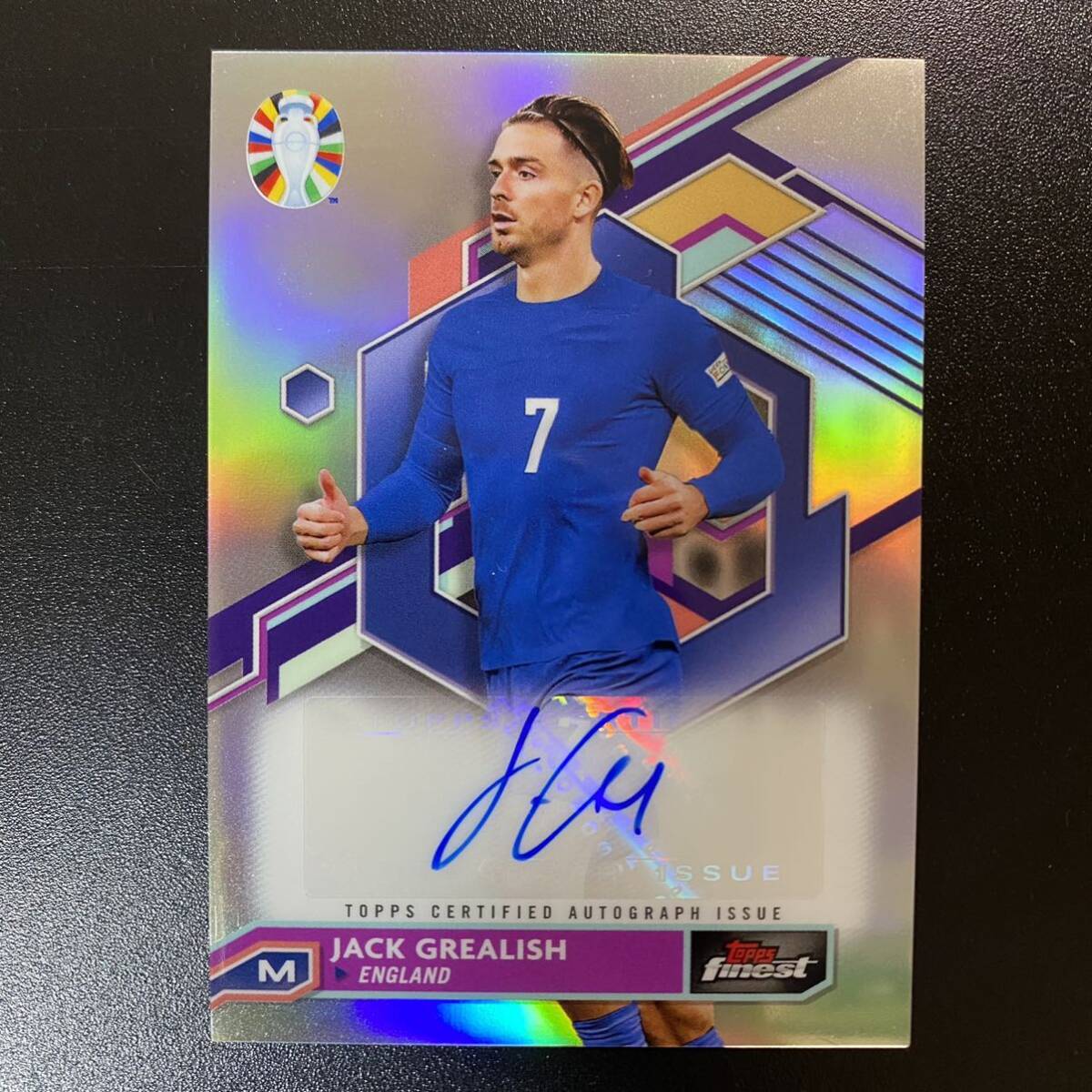 2023-24 Topps Finest Road to Euro Jack Grealish Auto England 直筆サインカード ジャック・グリーリッシュ_画像1