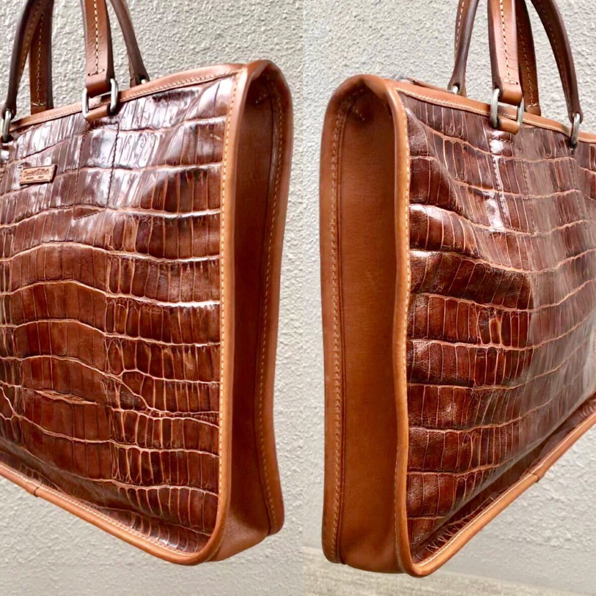 BEYES別注☆Daniel & Bob クロコ型押し LUIGINA BRIEF 赤茶 BEYES別注☆Daniel & Bob クロコ型押し LUIGINA BRIEF 赤茶