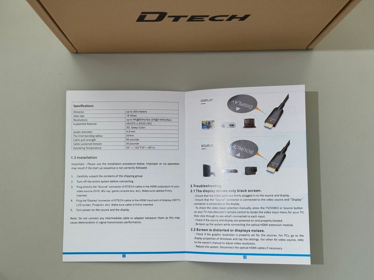 [送料無料] DTECH 光ファイバー HDMI ケーブル 10m