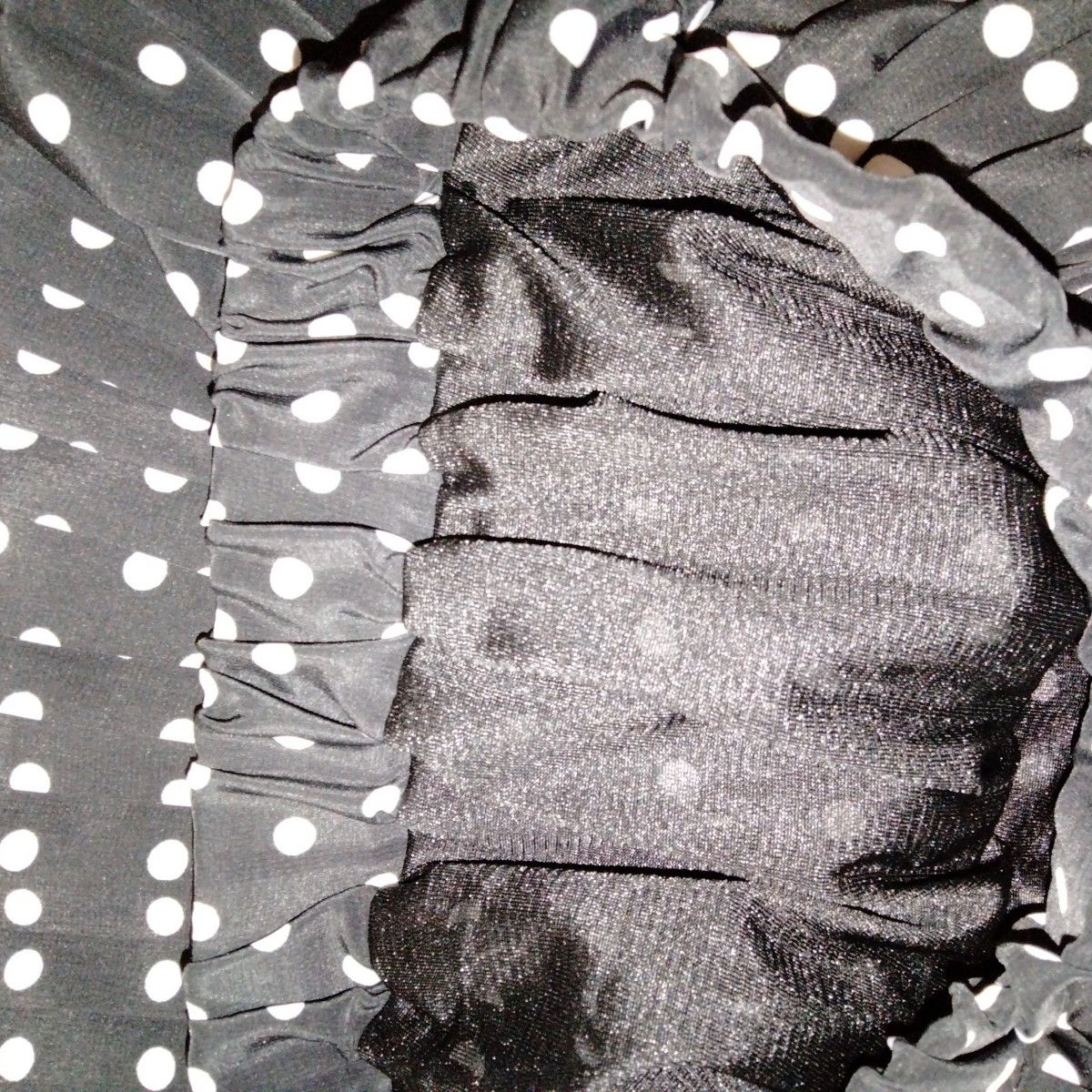 【タグ付き】140 プリーツスカート　黒　ブラック　水玉  フィオルッチ スカート ウエストゴム