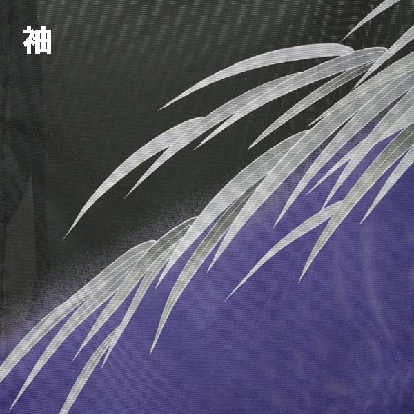 【日本製】仕立上り 絽付下げ 大笹柄（黒）（011）洗える ポリエステル_画像2