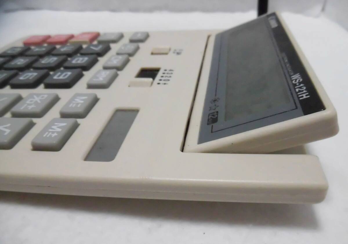 * retro *ZZZ* rare article [[ postage 370 jpy ] CANON calculator WS-121H 12 column approximately 20.5×15.5cm operation goods battery reverse side cover none Canon large count machine ] present condition delivery 