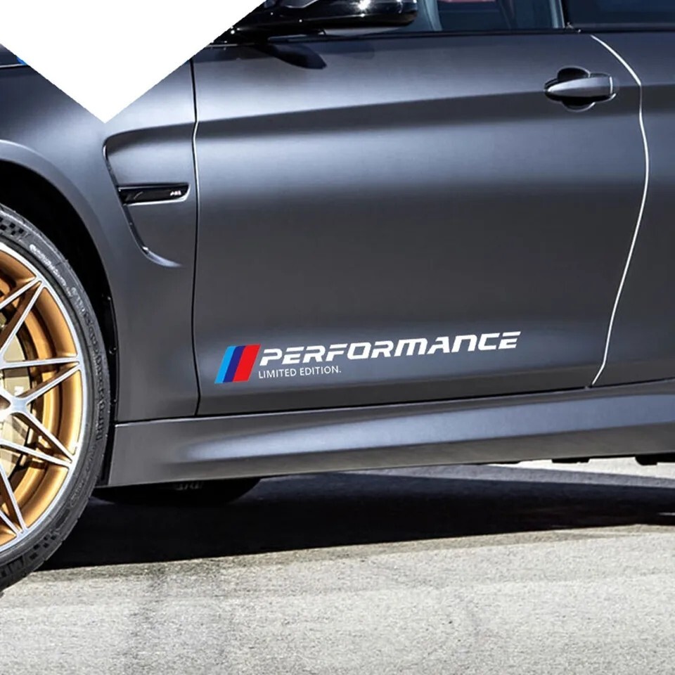 BMWに パフォーマンス PERFORMANCE カッティングステッカー シルバー 銀色 左右セットの画像1