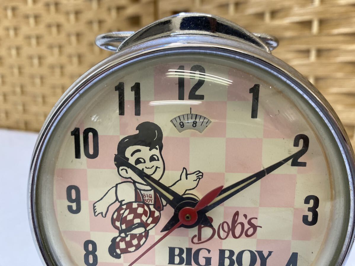 43670【自宅保管品】ヴィンテージレトロ BIG BOY ぜんまい式目覚まし時計 ビッグボーイ アドバタイジング ノベルティ アメリカン_画像3